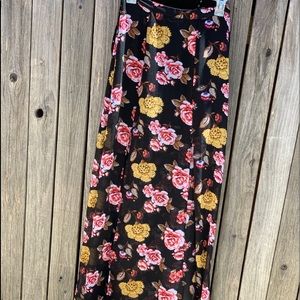 Forever21 Floral on black boho slit skirt